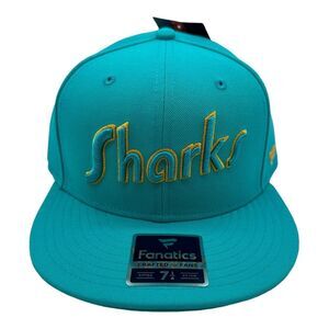 NWT Men's Fanatics San Jose Sharks Reverse Retro NHL Hockey Fitted Hat Cap 7 1/4